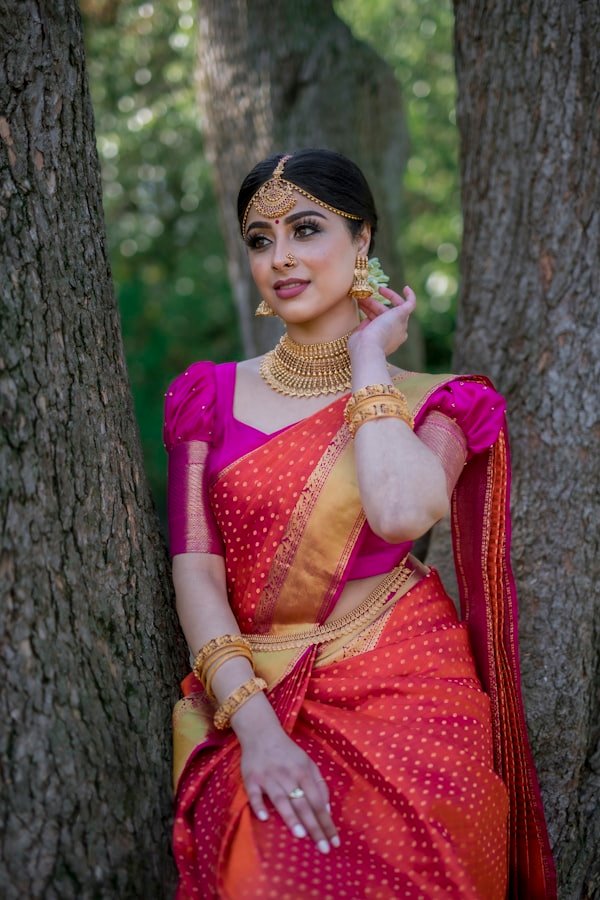Handloom Printed Linen Saree